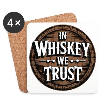  In Whiskey We Trust Whisky Spruch Für Genießer - Untersetzer (4er-Set) - Weiß - Vorne