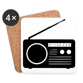 Rétro Radio Design - Dessous de verre (lot de 4) - blanc - Devant