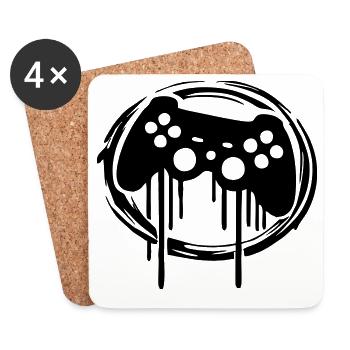 gaming kontroller kreis muster - Untersetzer (4er-Set) - Weiß - Vorne