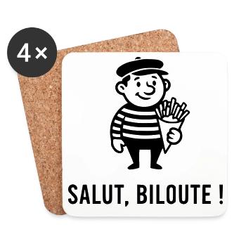 Hi biloute - Coasters (set of 4) - white - Front
