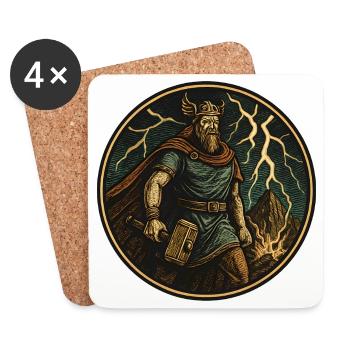 Viking Stormhammer Thor - Coasters (set of 4) - white - Front