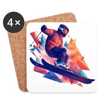 Sky Sports In Winter Trending Now - Coasters (set of 4) - white - Front