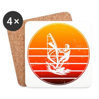 Un motif spécialement dédié à la planche à voile - Dessous de verre (lot de 4) - blanc - Devant