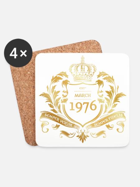 50. Geburtstag Semper Verum - Established 03/1976 - Untersetzer (4er-Set) - Weiß