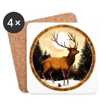 Style du cerf - Dessous de verre (lot de 4) - blanc - Devant