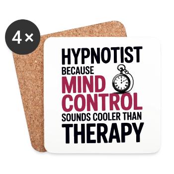 Hypnotist Mind Control Cooler Than Therapy Pro  - Coasters (set of 4) - white - Front