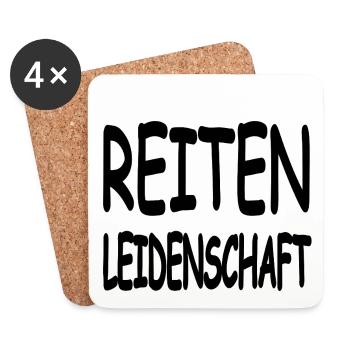 Reiten - Untersetzer (4er-Set) - Weiß - Vorne