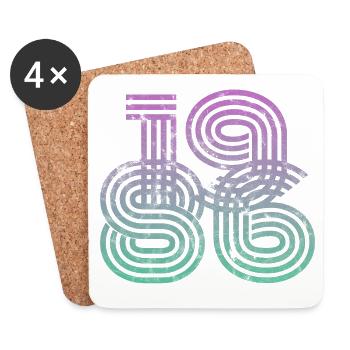 Millésime 1986 - Dessous de verre (lot de 4) - blanc - Devant