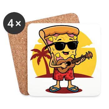 Gitarrist von Sunset Beach Pizza - Untersetzer (4er-Set) - Weiß - Vorne