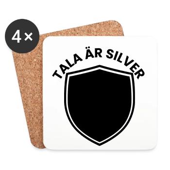 Silver Shield with Year Theme - Coasters (set of 4) - white - Front