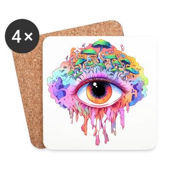 Rainbow Eye - Coasters (set of 4) - white - Front