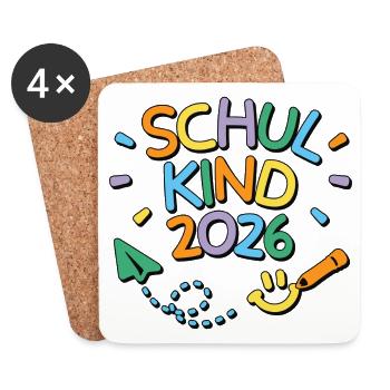School Child 2026 School Enrollment Back to School - Coasters (set of 4) - white - Front