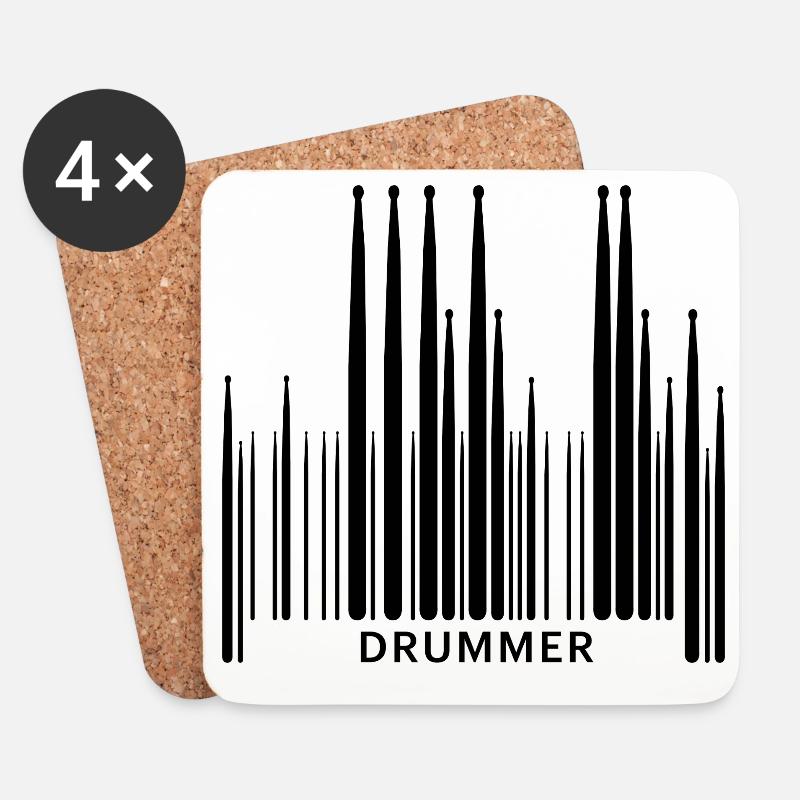 Drummer, Schlagzeugspieler - Untersetzer (4er-Set) - Weiß