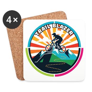 Trail Blazer Mountainbike Enduro MTB Ride Motiv - Untersetzer (4er-Set) - Weiß - Vorne
