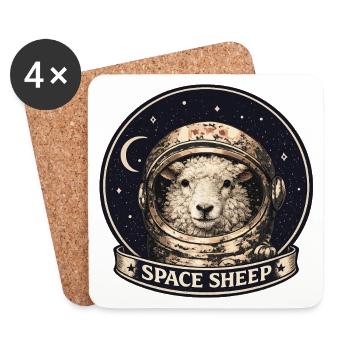Weltraum-Schaf Astronaut - Untersetzer (4er-Set) - Weiß - Vorne