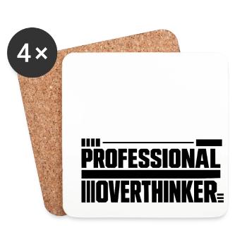 Introvertiert professional Overthinker - Untersetzer (4er-Set) - Weiß - Vorne