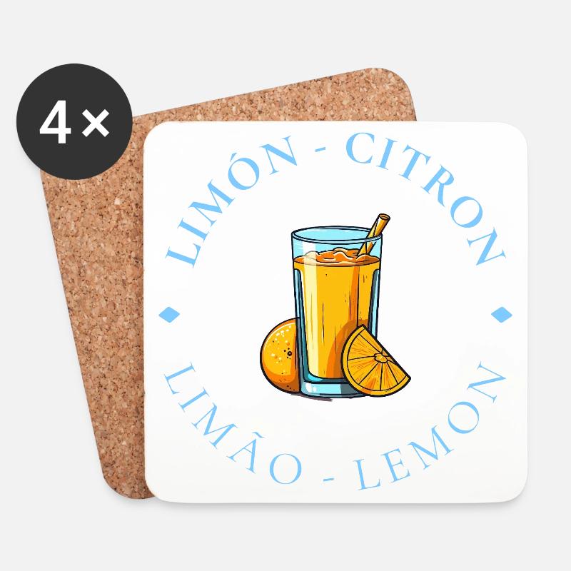 Lemonade Citrus Circle Logo - Untersetzer (4er-Set) - Weiß