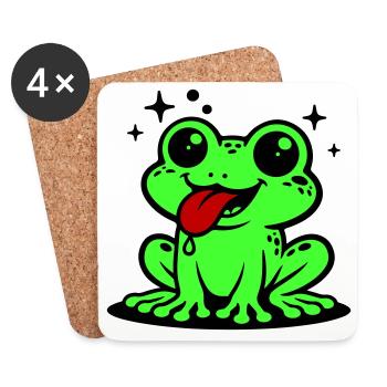 Grenouille Comique Crapaud - Dessous de verre (lot de 4) - blanc - Devant
