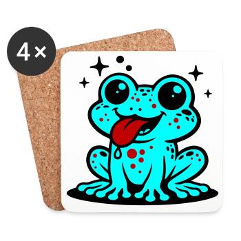 Grenouille Comique Crapaud - Dessous de verre (lot de 4) - blanc - Devant