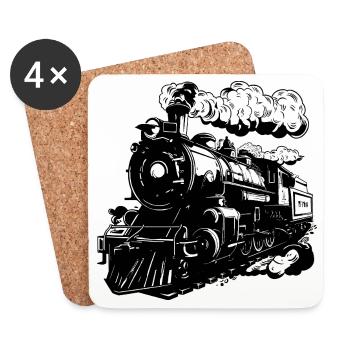 Train - Coasters (set of 4) - white - Front