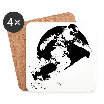 Snowboarder - Untersetzer (4er-Set) - Weiß - Vorne