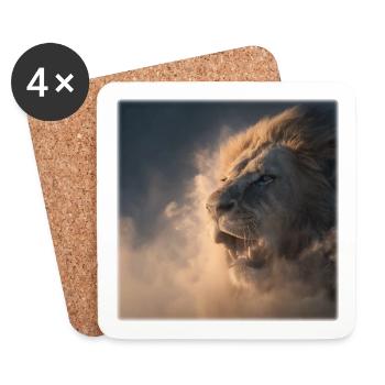 Lion des Nuages – Force Royale - Dessous de verre (lot de 4) - blanc - Devant