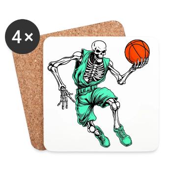 Skeletons Basketball - Dessous de verre (lot de 4) - blanc - Devant