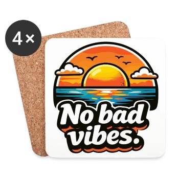No Bad Vibes Sunset by the Sea - Coasters (set of 4) - white - Front
