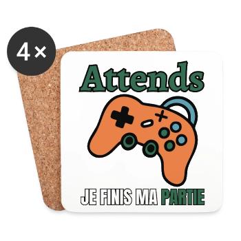 Warte, ich beende mein Spiel gerade - Untersetzer (4er-Set) - Weiß - Vorne