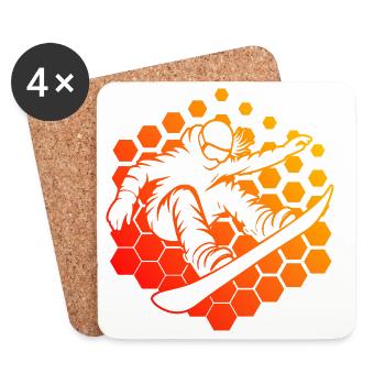 Direkte Snowboard Aussage für Frauen - Untersetzer (4er-Set) - Weiß - Vorne