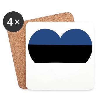 Estonian Heart Flag - Coasters (set of 4) - white - Front