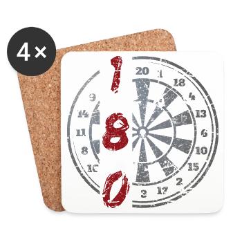 Darts 180 Vintage Dartboard - Coasters (set of 4) - white - Front