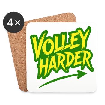 Volley Harder Padel Tennis Power Spruch - Untersetzer (4er-Set) - Weiß - Vorne