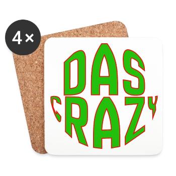 Le design de police de comics Crazy Green - Dessous de verre (lot de 4) - blanc - Devant