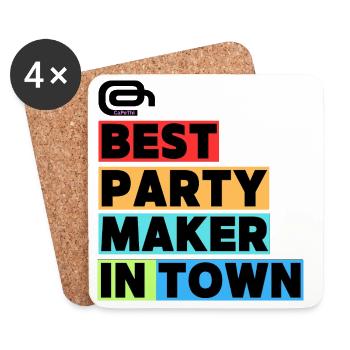 Bester Partymacher  / Best Party Maker in Town - Untersetzer (4er-Set) - Weiß - Vorne
