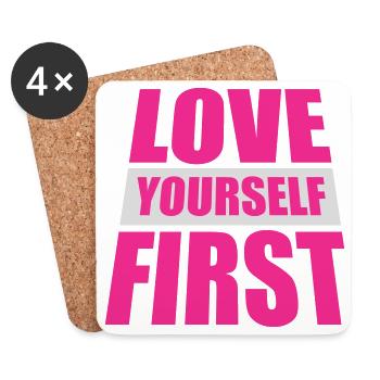 Love Yourself First Self-Love Self-Care - Coasters (set of 4) - white - Front