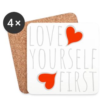 Love Yourself First Self-Love Self-Care - Coasters (set of 4) - white - Front