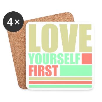 Love Yourself First Self-Love Self-Care - Coasters (set of 4) - white - Front