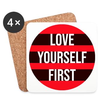 Love Yourself First Self-Love Self-Care - Coasters (set of 4) - white - Front