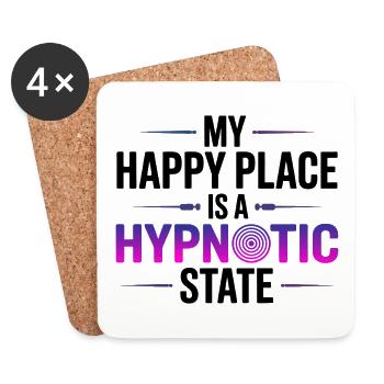Hypnotist My Happy Place Is A Hypnotic State Pro  - Coasters (set of 4) - white - Front