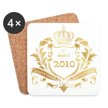 16e anniversaire Semper Verum - Créé en 03/2010 - Dessous de verre (lot de 4) - blanc - Devant