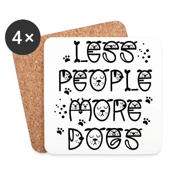 Less_people_more_dogs - Dessous de verre (lot de 4) - blanc - Devant