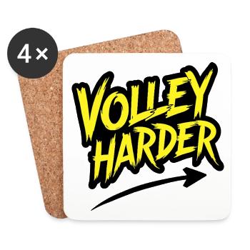 Volley Harder Padel Tennis Power Saying - Coasters (set of 4) - white - Front