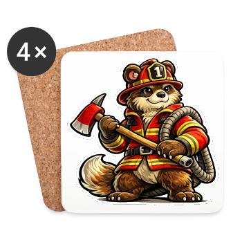 Fire Brigade Bär - Coasters (set of 4) - white - Front