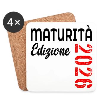 Diplôme de fin d’études secondaires 2026 Édition italienne - Dessous de verre (lot de 4) - blanc - Devant
