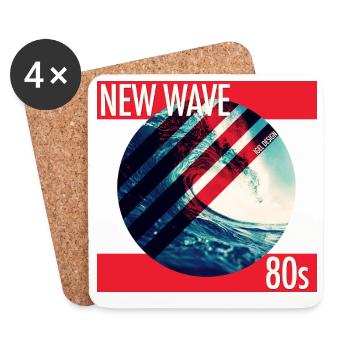 Neue Welle Neon Surf 80er - Untersetzer (4er-Set) - Weiß - Vorne