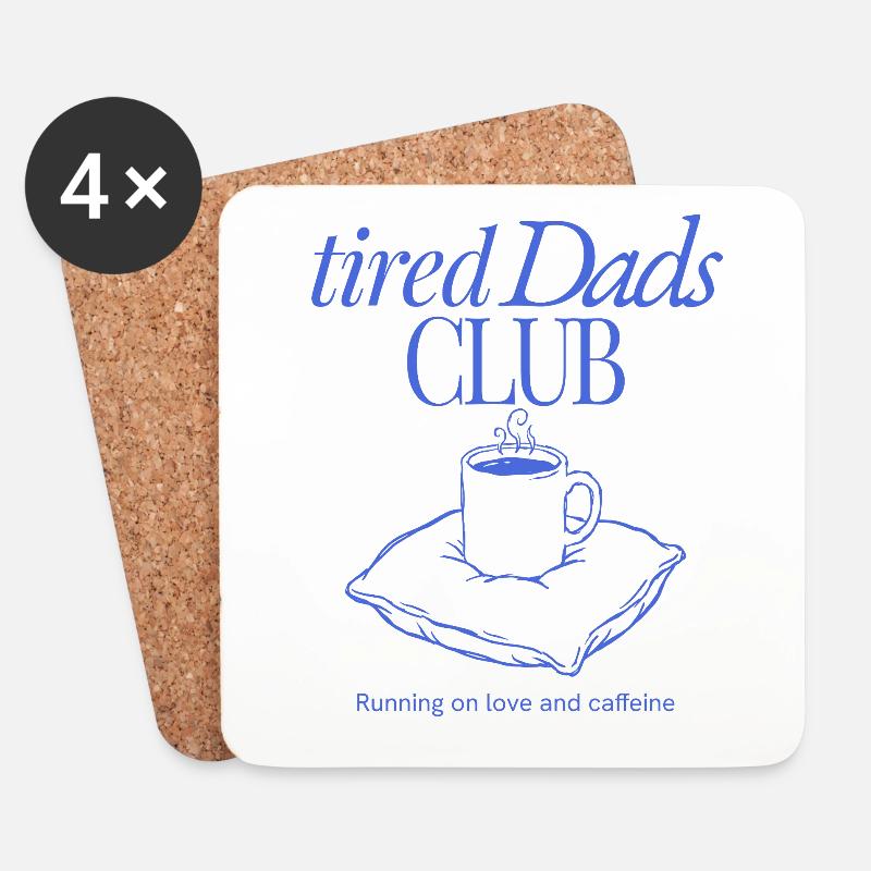 Tired Dads Club Kaffee - Untersetzer (4er-Set) - Weiß