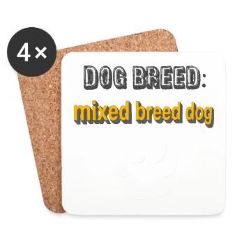 Race de chien : chien croisé, dictons canins - Dessous de verre (lot de 4) - blanc - Devant