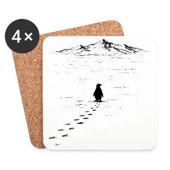 Penguin But Why Nihilist Penguin in the Center - Untersetzer (4er-Set) - Weiß - Vorne