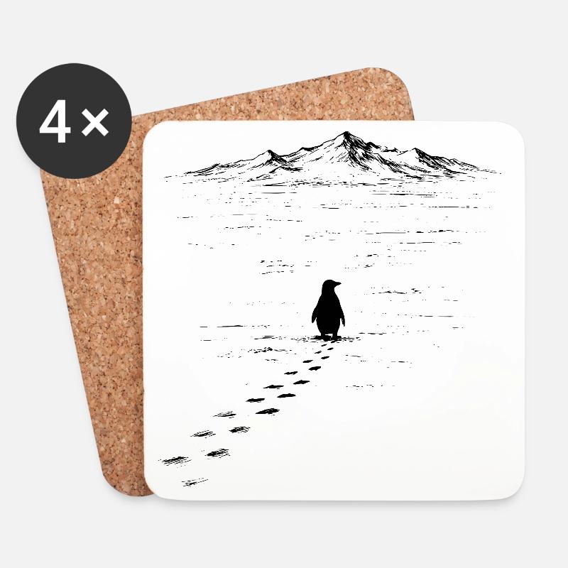 Penguin But Why Nihilist Penguin in the Center - Untersetzer (4er-Set) - Weiß